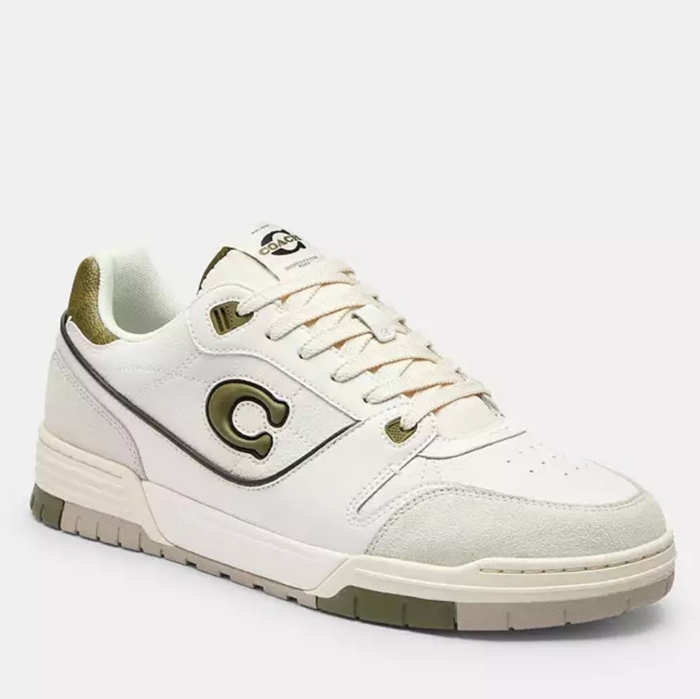 Coach Soho Sneakers Olive Optic White Women's Medium Width New in Box - Picture 4 of 8